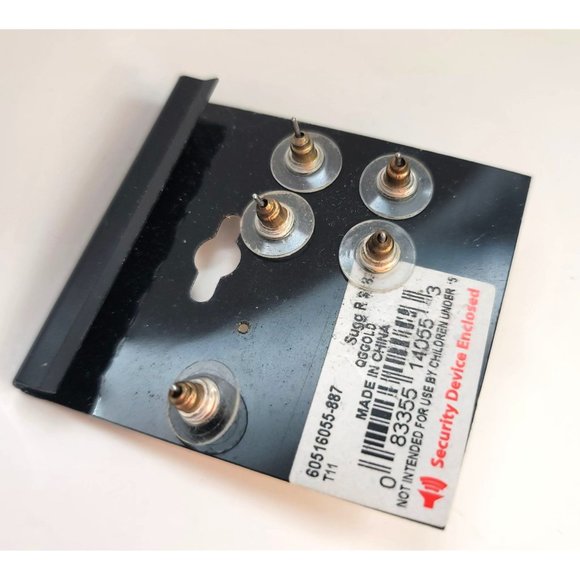 Napier Gold Stud Earrings Two Pair and One Single Fashion Jewelry DH804 - Picture 3 of 3